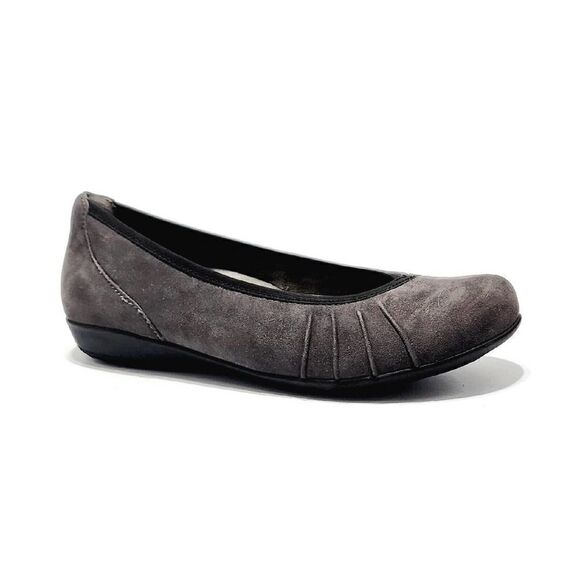 Earth Alder Derby New Suede 7.5 Round Toe Comfort Ballet Flats Dark Slate Gray - Picture 1 of 10